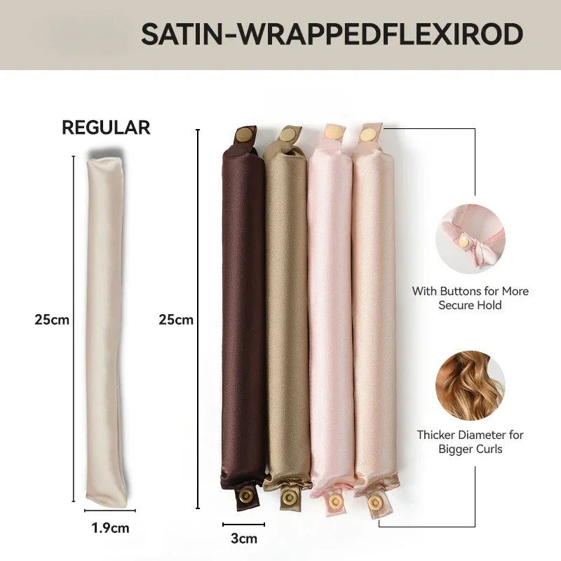 Heatless Hair Curlers Satin Curling Rod Headband No Heat Silk Curls Lazy