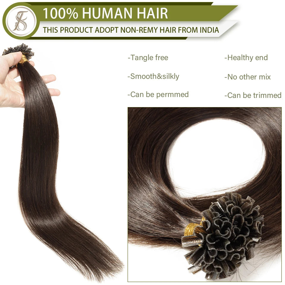 U Tip Hair Extensions 50g Microlink Keratin Fusion Human Capsule Pre Bonded