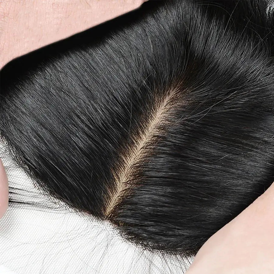 Remy Straight Hair Silk Base Closure, 4x4 Top Brazilain Silky Human Hidden