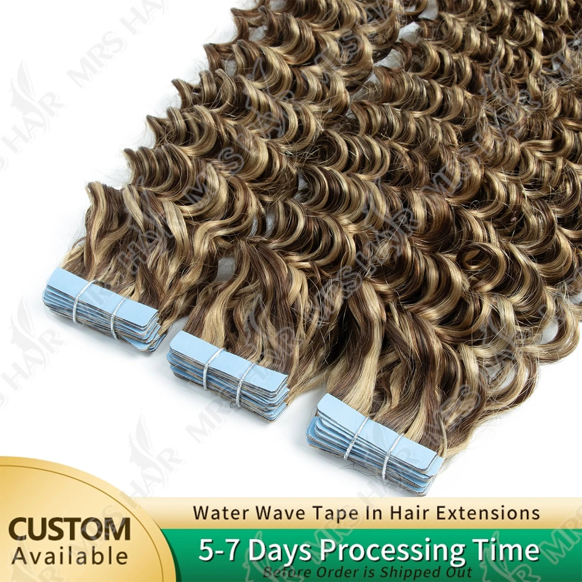 P4-27 Deep Curly Wave Tape in Hair Extensions Human Cuticle Remy 14-24inch