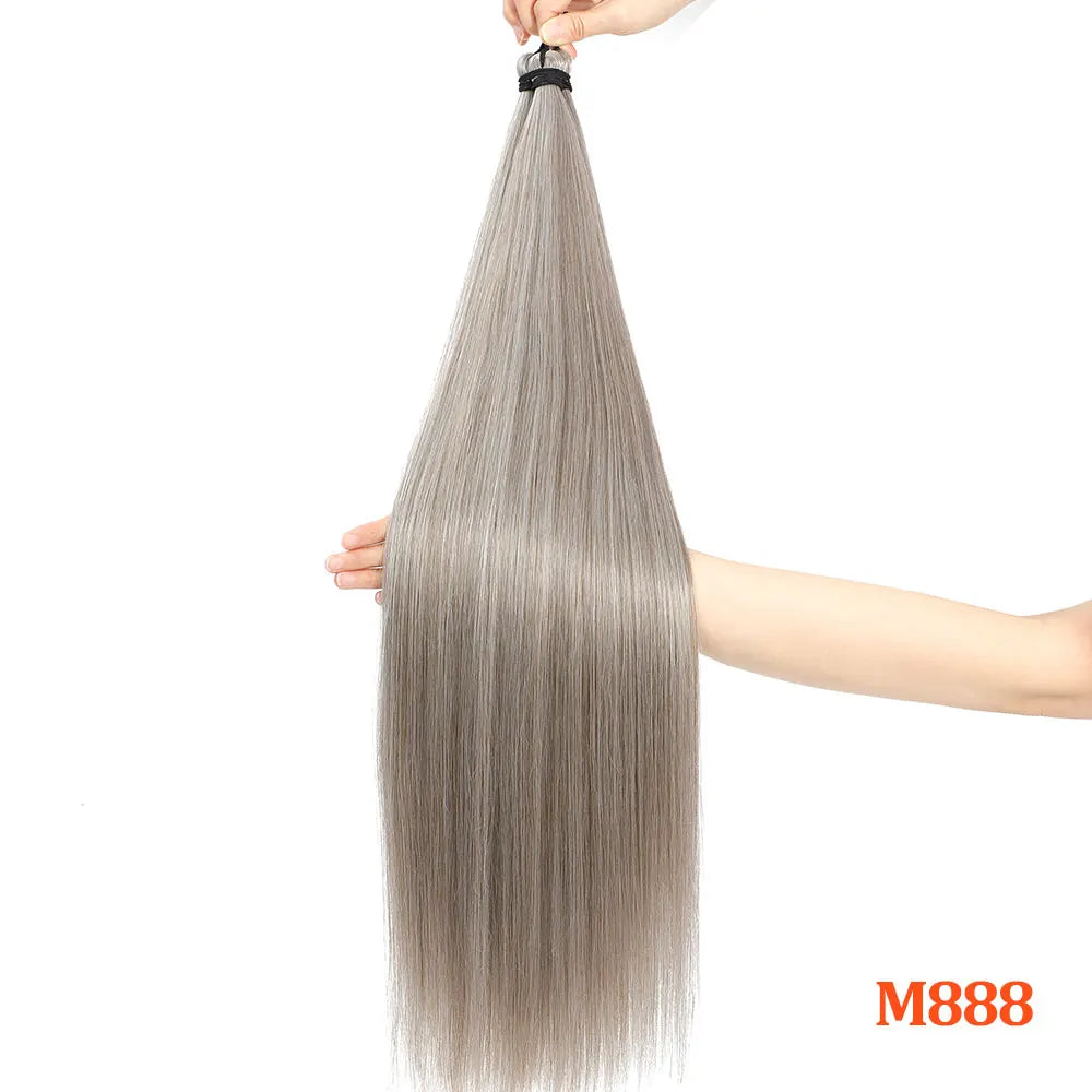 Straight Pony Hair Bundles Crochet Braids Synthetic Braiding Soft Extensions