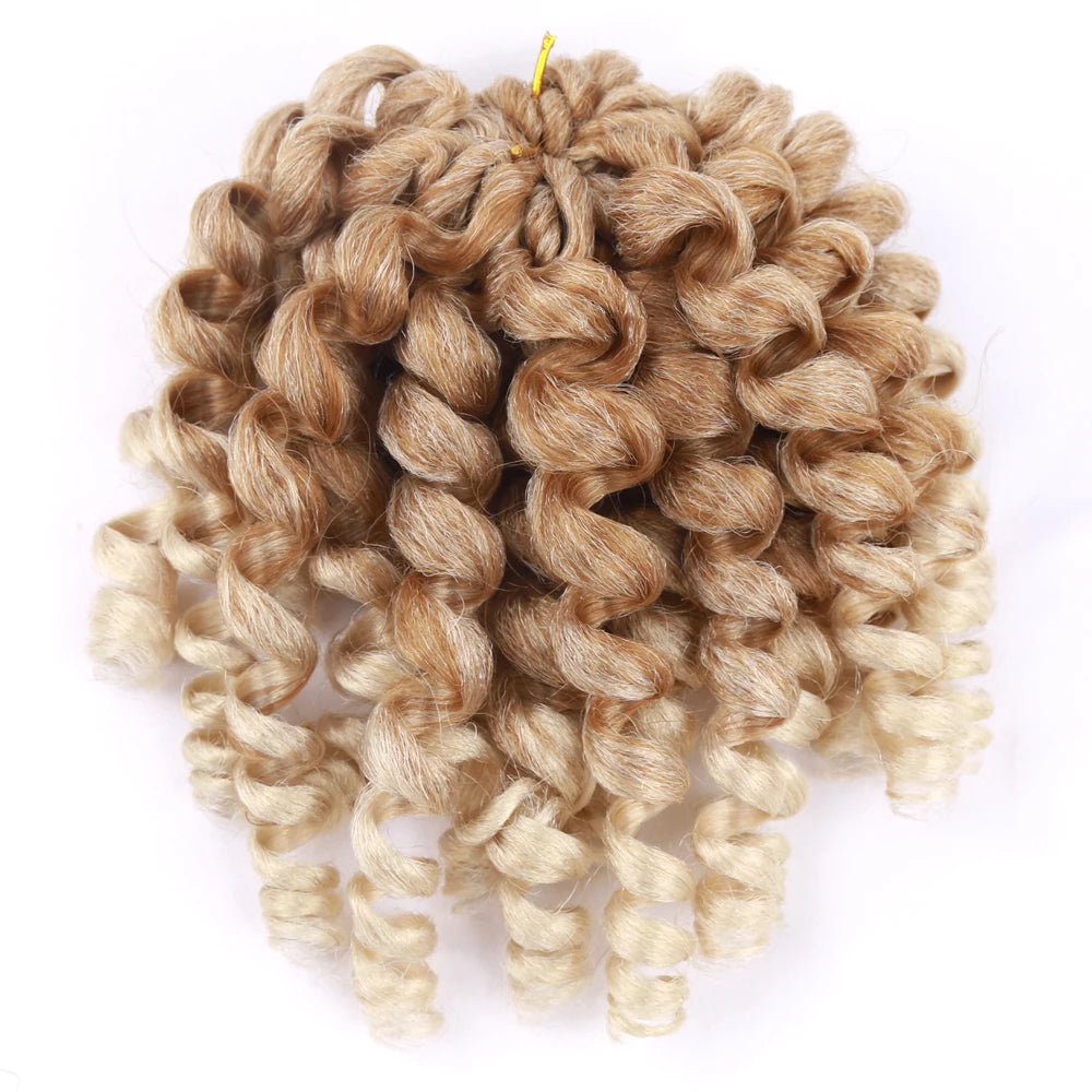 Synthetic Ombre Jumpy Wand Curl Crochet Braids Jamaican Bounce For Africa Braiding Hair Extensions Pre-Twisted