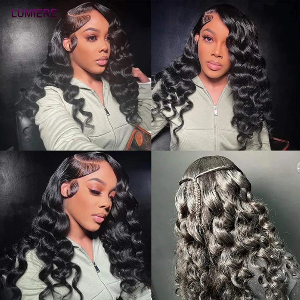 Top Loose Deep Wave Bundles Closure Frontal HD Transparent Lace Virgin Raw