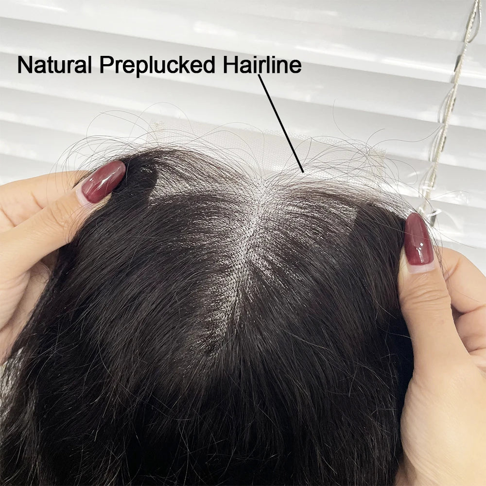 Body Wave Human Hair Topper, 4x4 HD Lace, Pre-Plucked with Baby Hair