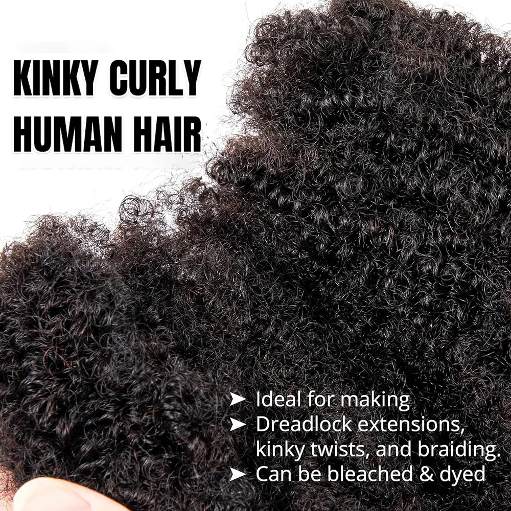 Afro Kinkys Bulk Human Hair Dreadlock Extensions Loc Repair Braiding Twist Tight