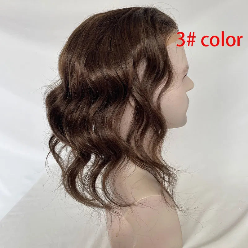 Hair Curly Replacement System 12INCH Long Toupee Fine Mono Lace Hairpiece, 8x10