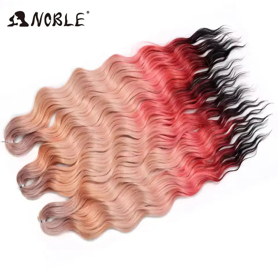 Synthetic Loose Deep Wave 24" Braiding Hair Extensions Water Braid Ombre Blonde