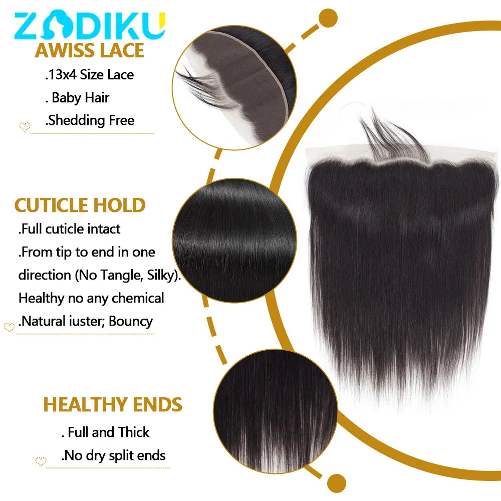 13x4 Ear To Transparent Frontal Lace Only Straight HD Closure Human Hair
