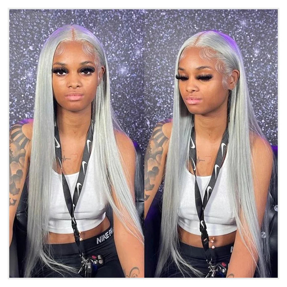 Grey Lace Fronts Wigs Human Hair 613 HD Frontal, 13x6 Vietnamese Raw