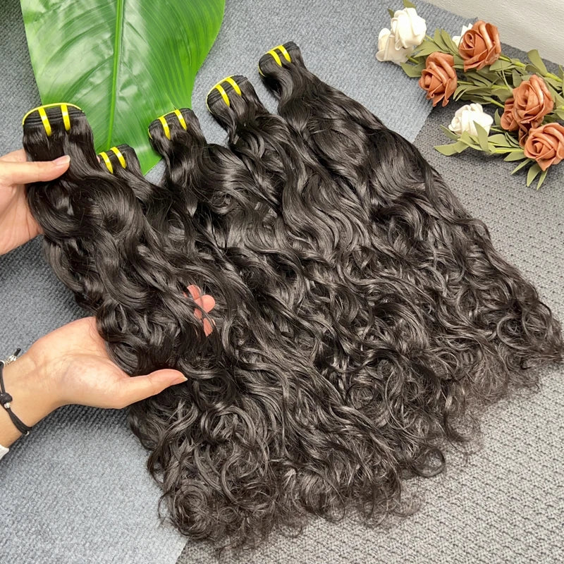 16A Natural Wave Human Hair, 100% Vietnamese Raw Virgin Water Wavy Extensions
