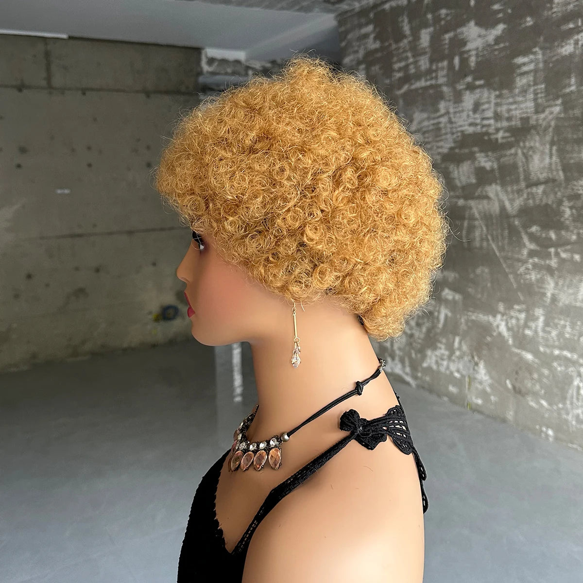 Short Afro Kinky Curly Wigs Human Hair Brazilian Full Machine Made