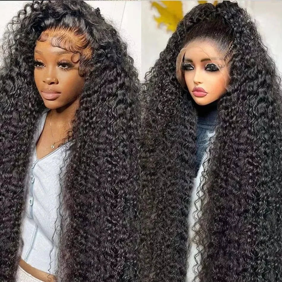 Malaysian Curly 200% Density, 13x6 HD Lace Front Human Hair Wigs Deep