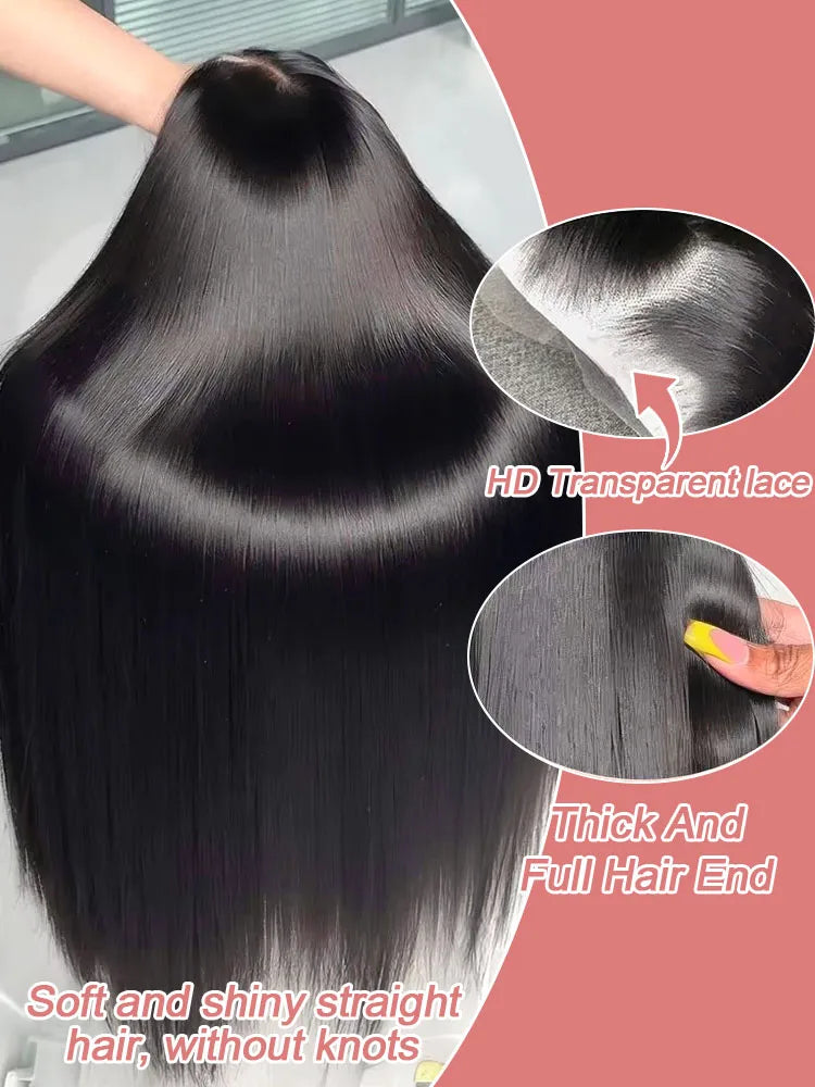Virgin 13x4 Bone Straight HD Lace Frontal Wig Pre Plucked Transparent Density