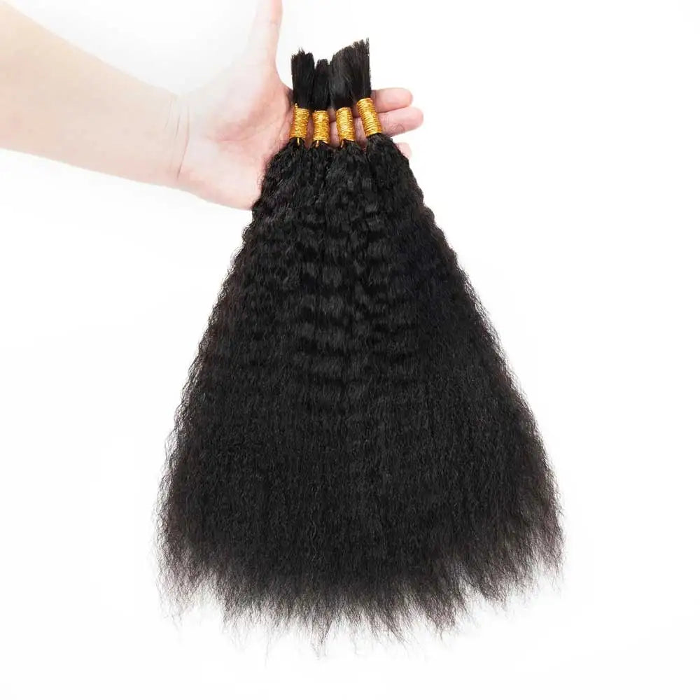 Human Hair Bulk Braiding No Weft Kinky Straight Wet Wavy 100g Yaki