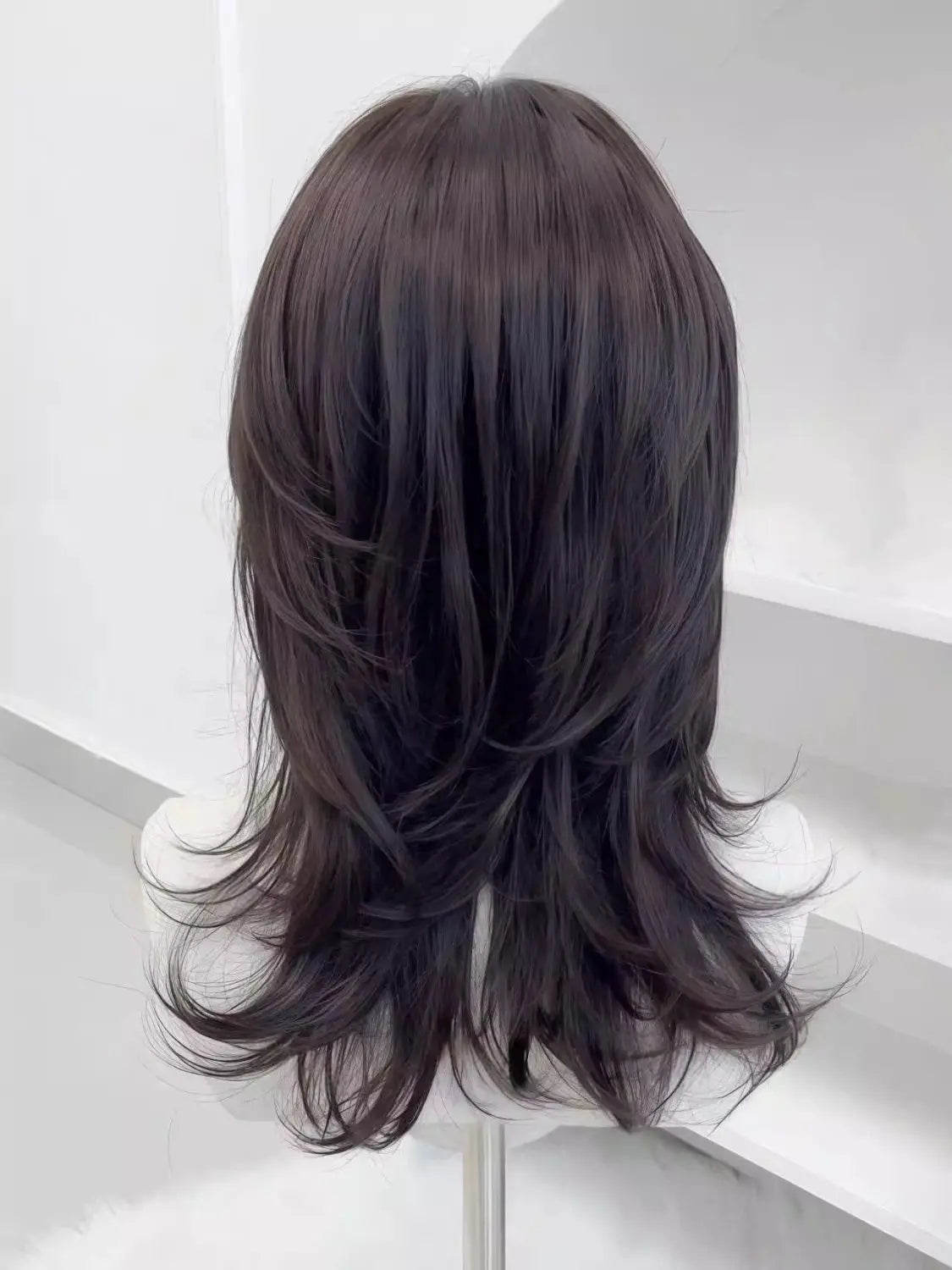 Deep Brown Wig A Layer Jellyfish Hairstyle Shoulder Short Headband Synthetic Lolita
