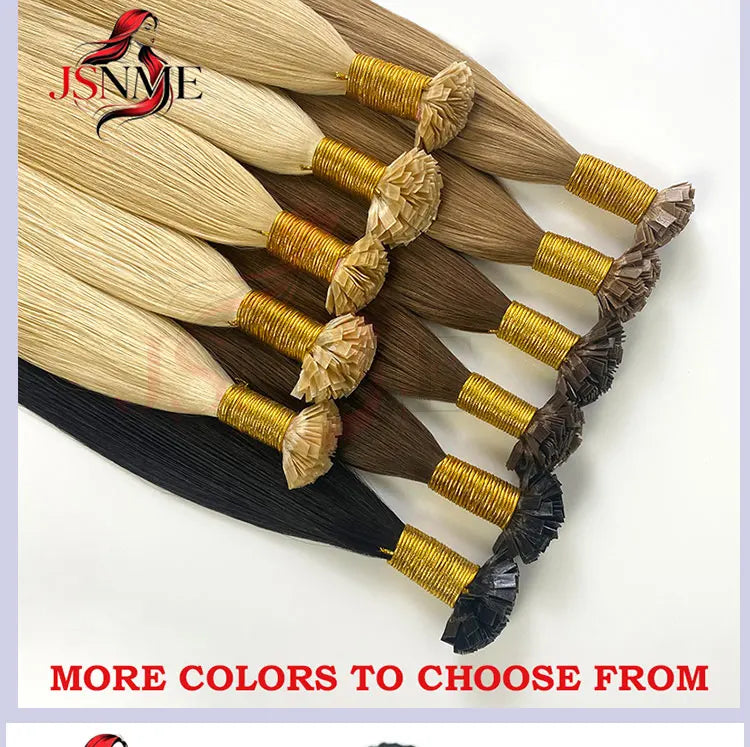 Flat Tip Hair Extensions Keratin Natural Human Hair Extension Brown Blonde 1g/Strand For Salon