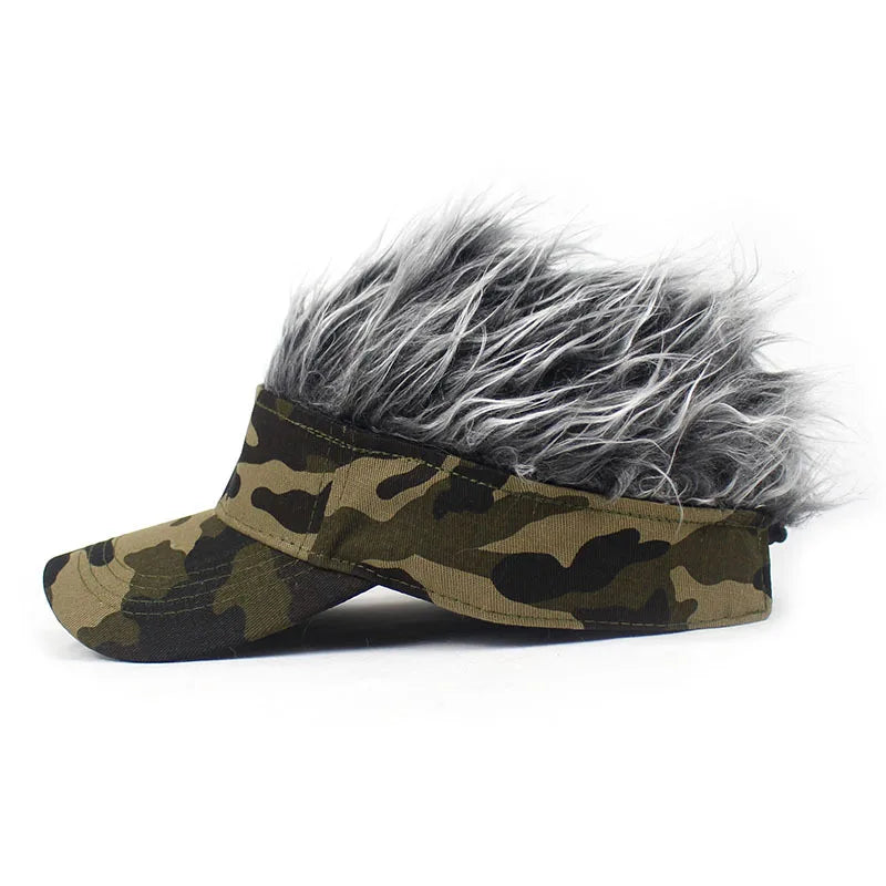 Synthetic Spiked Hair Wig Golf Baseball Cap Fake Short Sports Hat Outdoor