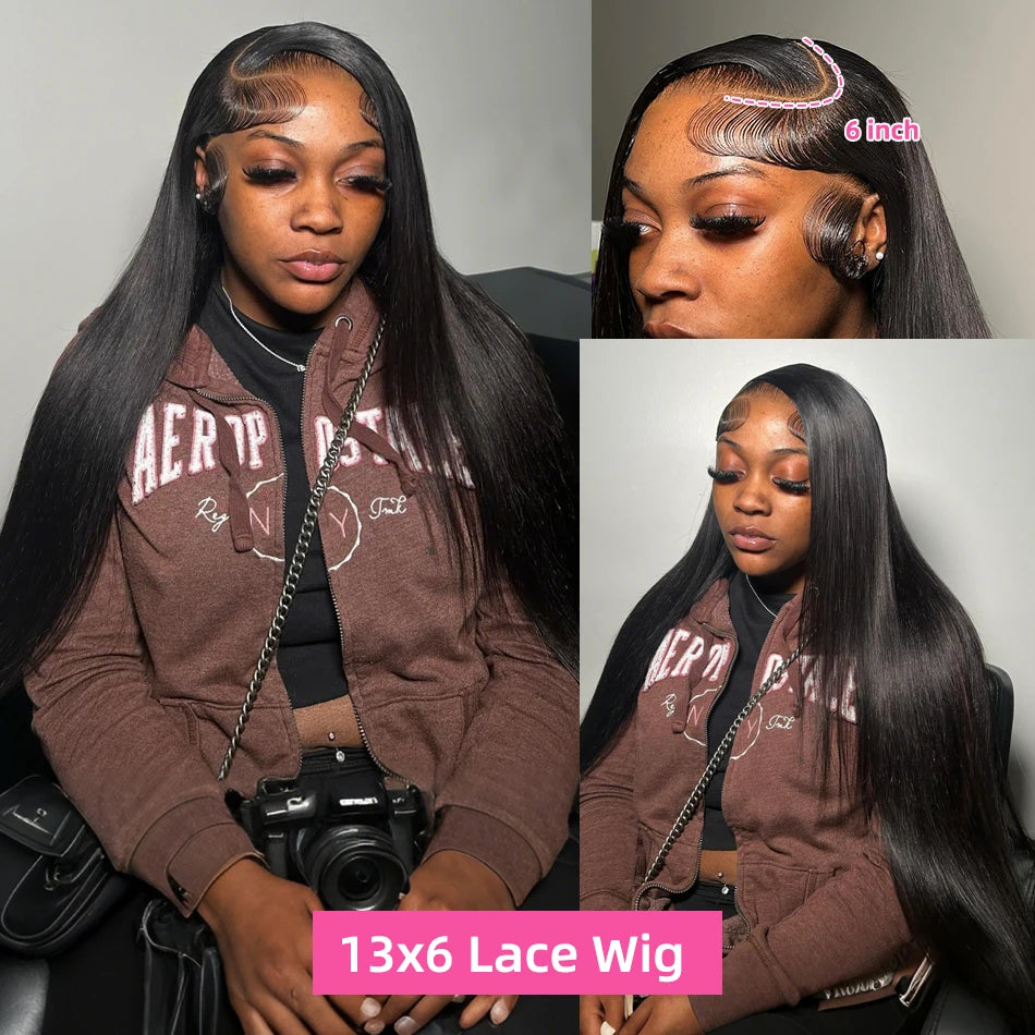 Straight Lace Front Human Hair Wigs, 13x4 HD Frontal Density Natural Hairline