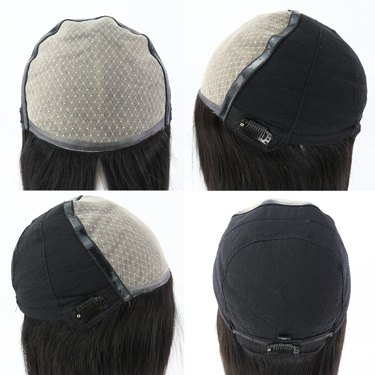 Straight Human Hair Silk Top Wig, 6x6, PU Front, Realistic Scalp