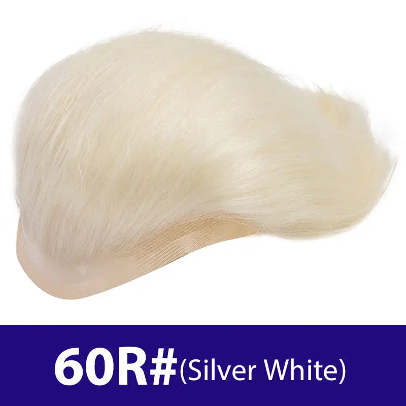Breathable Mono Lace PU Base Hair Prosthesis Human Men's Wig Systems Natural
