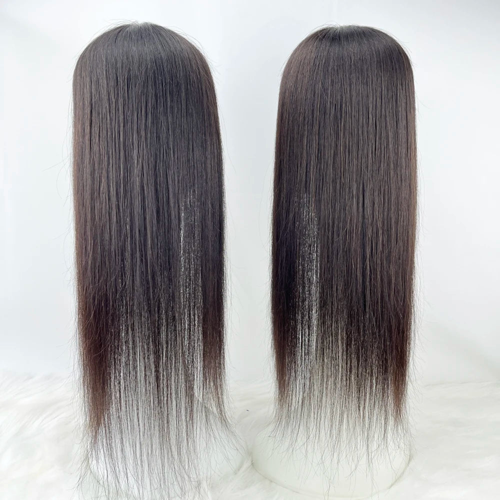 14x16CM Straight Hair Topper Skin Silk Base Virgin Human Piece Cover Breathable
