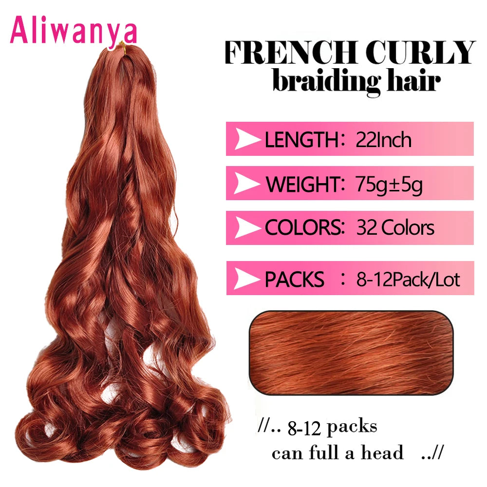 French Curls Braiding Hair Extensions Synthetic Spanish Curl Loose Wave Spiral Braids