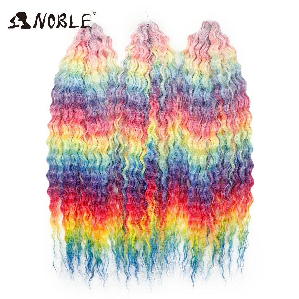 Synthetic Twist Crochet Curly Hair Water Wave Braid Ombre Blonde Brown Deep