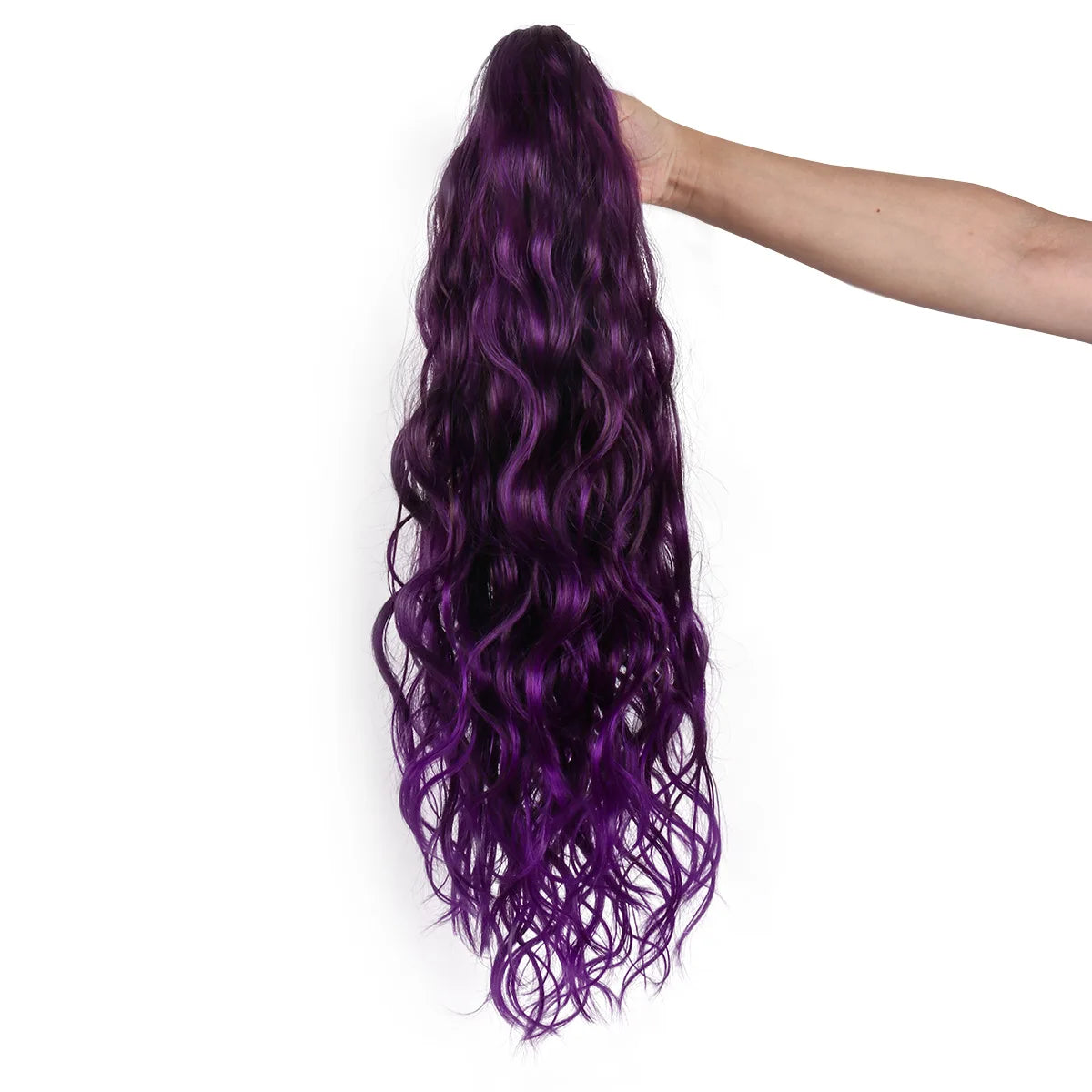 European and American Women's Dopamine Purple Synthetic High-Temperature Hair Ponytail Wig Braid Hair Accessories