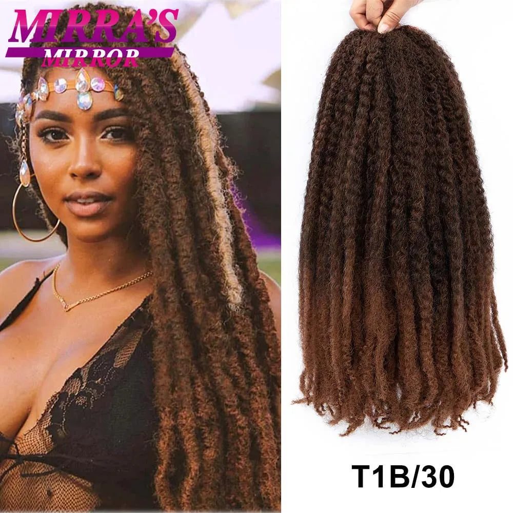 Marley Twist Braiding Hair 18/24 Afro Kinky Curly Faux Locs Crochet Synthetic