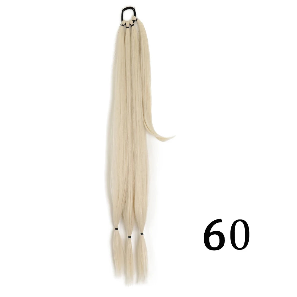 DIY Ponytail Extensions Synthetic Boxing Braids Ponytail Hair Rope High Temperature Fiber Black Brown Ponytail