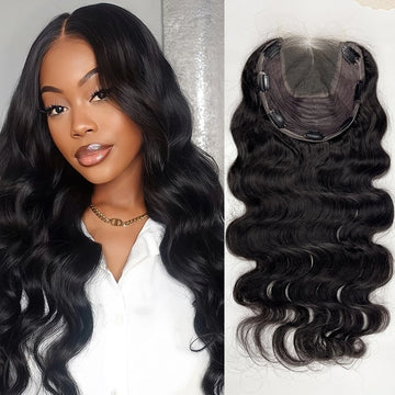 Body Wave Human Hair Topper, 4x4 HD Lace, Pre-Plucked with Baby Hair