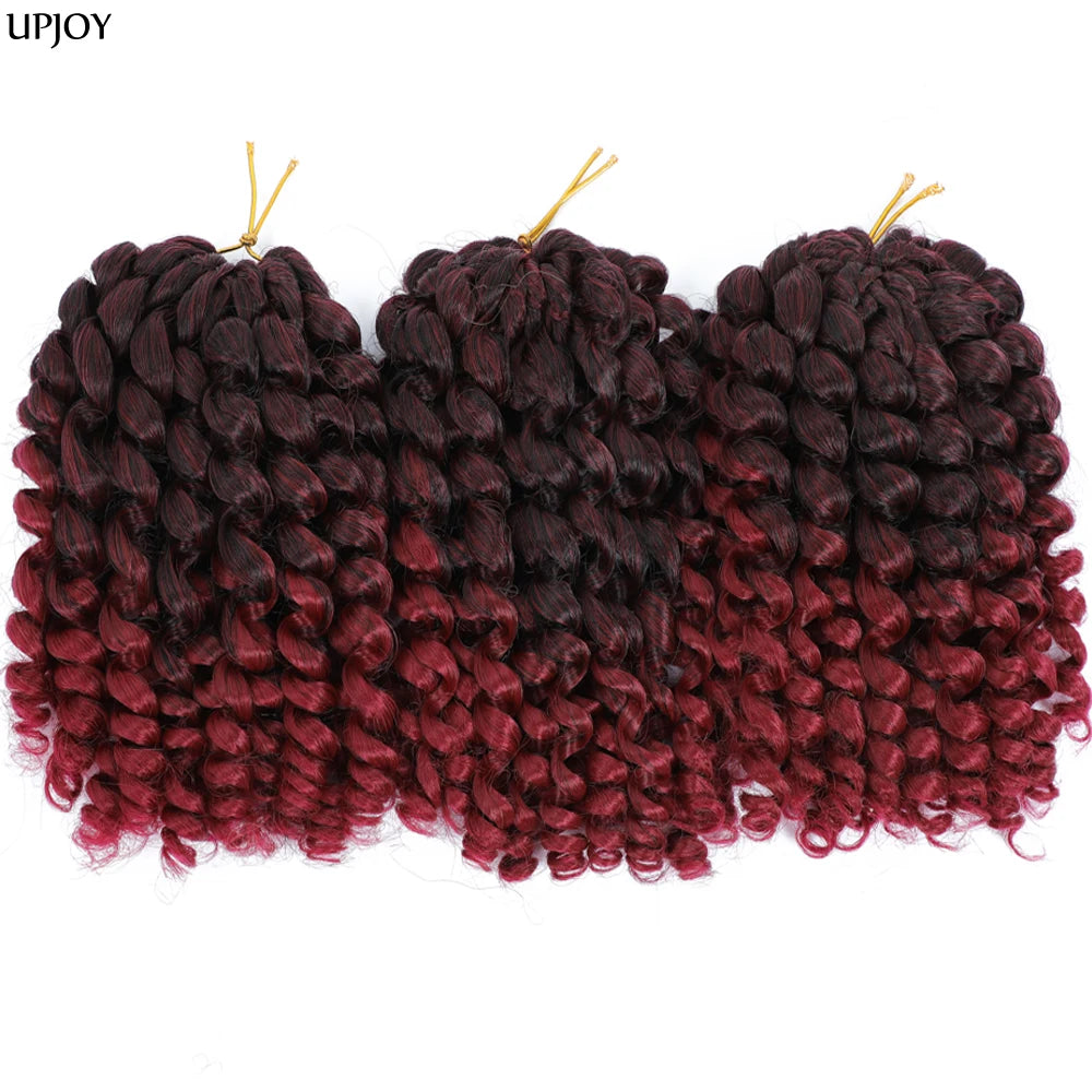 Jamaican Bounce Crochet Hair Jumpy Wand Curl Synthetic Braiding Extensions Ombre Brown
