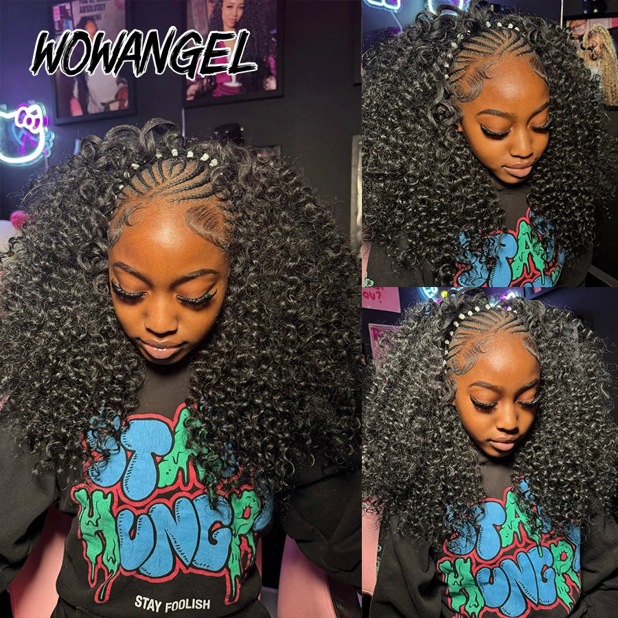 Deep Wave Crochet Human Hair Braiding Curly Invisible Knot Pre Separated Knotless