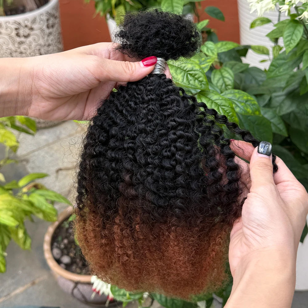 Afro Kinky Bulk Human Hair 30g/pack 16inches, 100% Micro Twist Curly Extensions