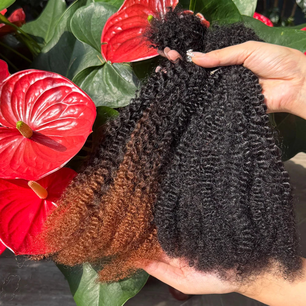 Afro Kinky Bulk Human Hair 30g/pack 16inches, 100% Micro Twist Curly Extensions