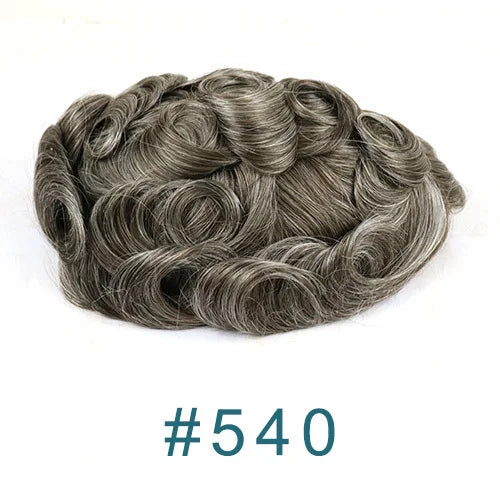 100% Human Hair Ombre Honey Brown Men's Wig Capillary Prosthesis System Natural