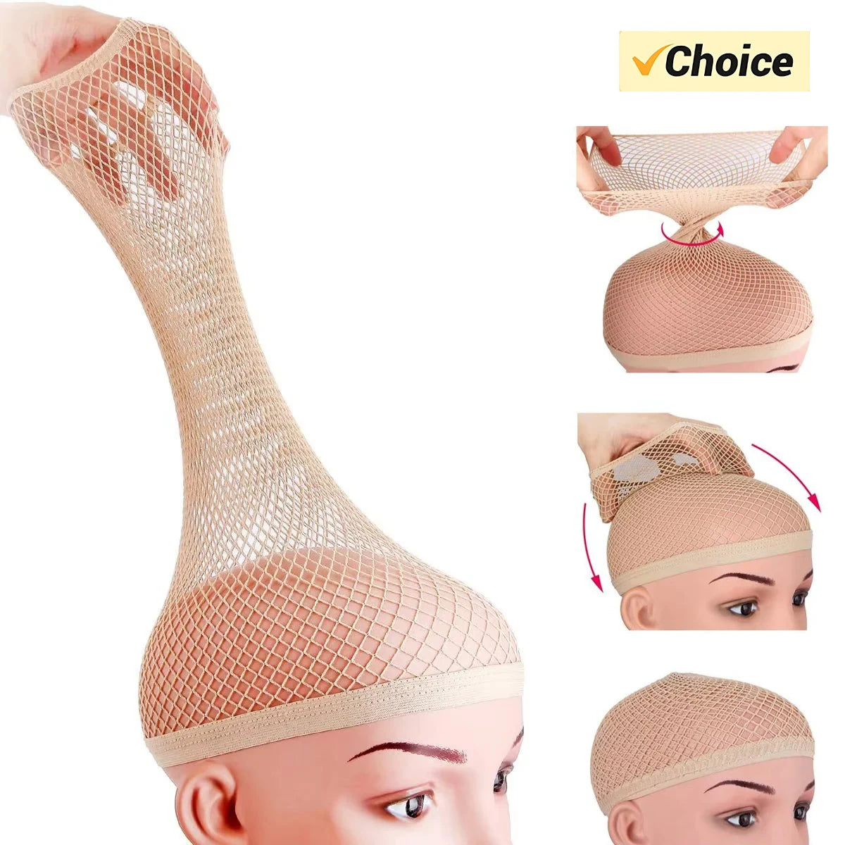 Nylon Hair Net New Stretchable Elastic Hairnets Fashion Mesh Weaving Wig Caps Making Wig Tools