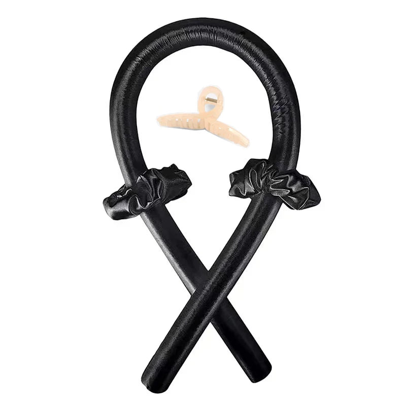 4Pcs Heatless Curling Rod Headband, Styling Kit with Hair Clip，Ribbon Rollers，