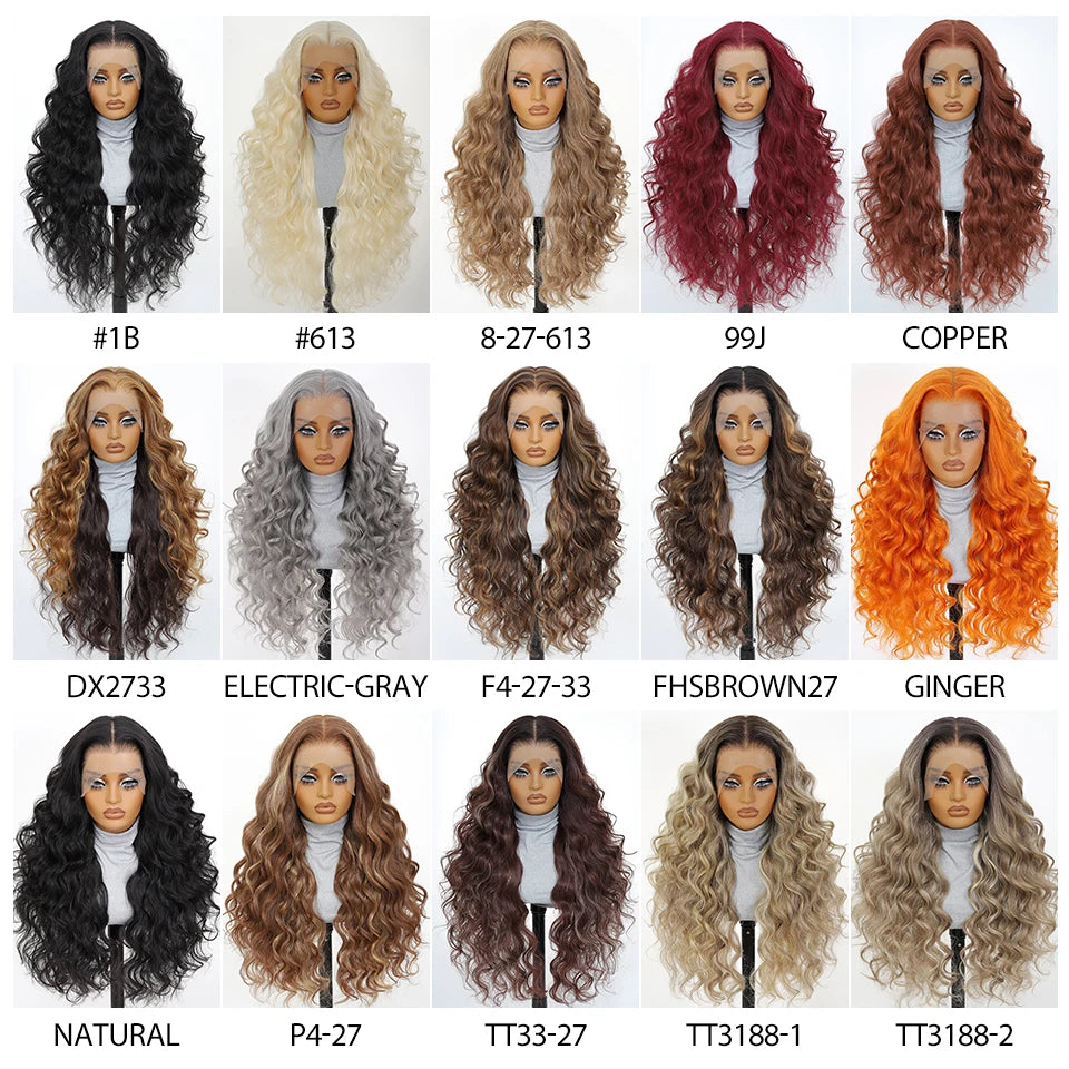 Synthetic Blend Lace Wigs Body Wave, 13x6 HD Frontal Baby Hair African