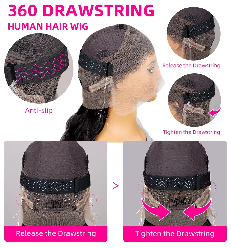 Invisible Strap Full Lace Glueless Wig Human Hair Straight, 13x4 HD Front