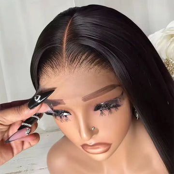 250 Density 13x4/13x6 HD Transparent Lace Front Wig, Brazilian Human Hair, Bone Straight