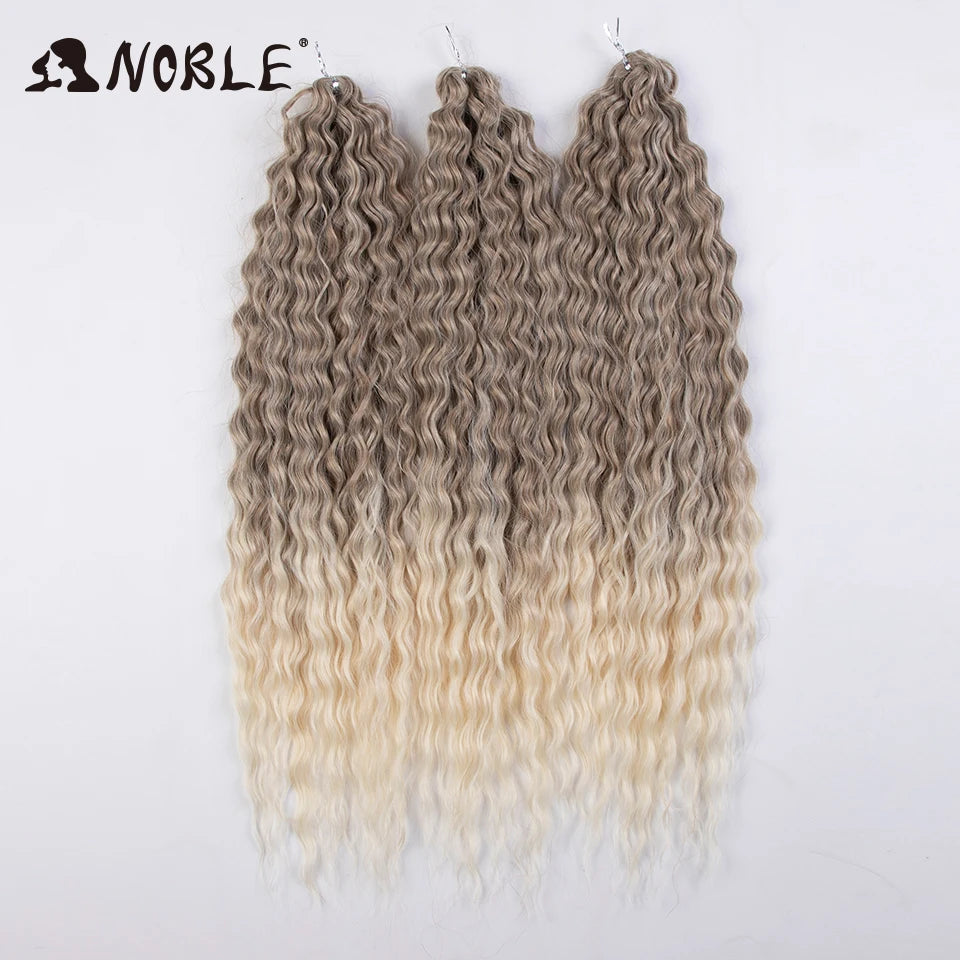 Synthetic Twist Crochet Curly Hair Water Wave Braid Ombre Blonde Brown Deep