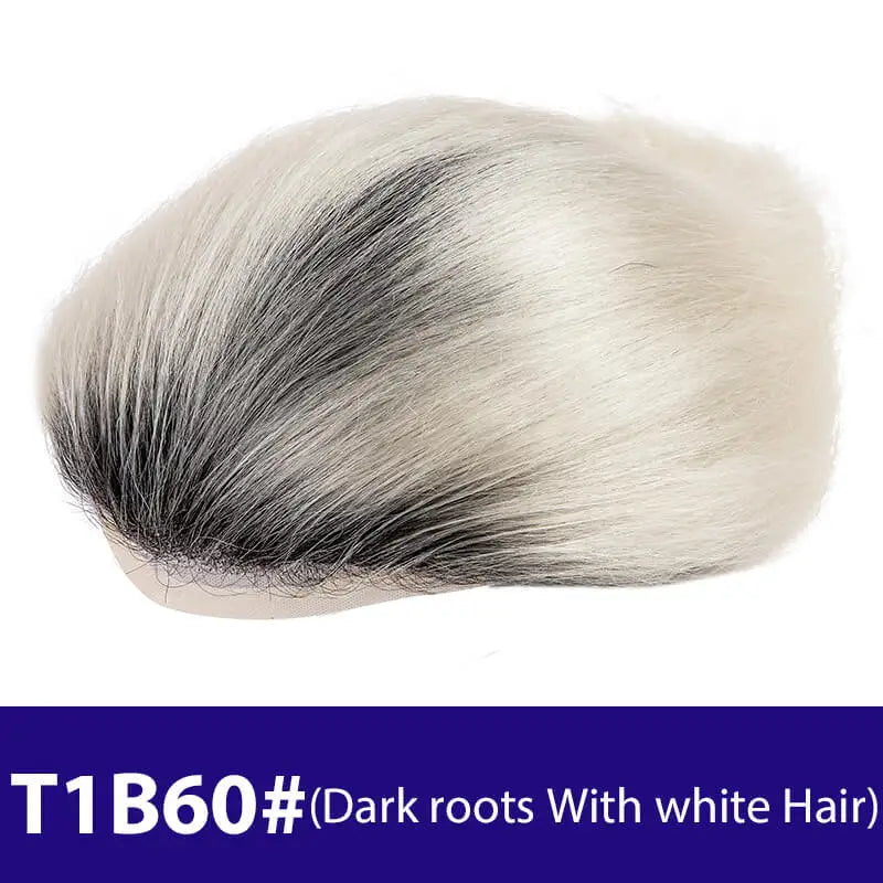 Breathable Mono Lace PU Base Hair Prosthesis Human Men's Wig Systems Natural