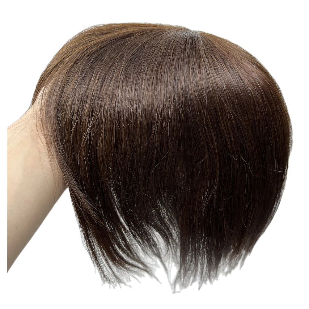 Thick Human Hair Toppers Doll Bangs Long 45cm 60g Heavy Natural Hairpiece