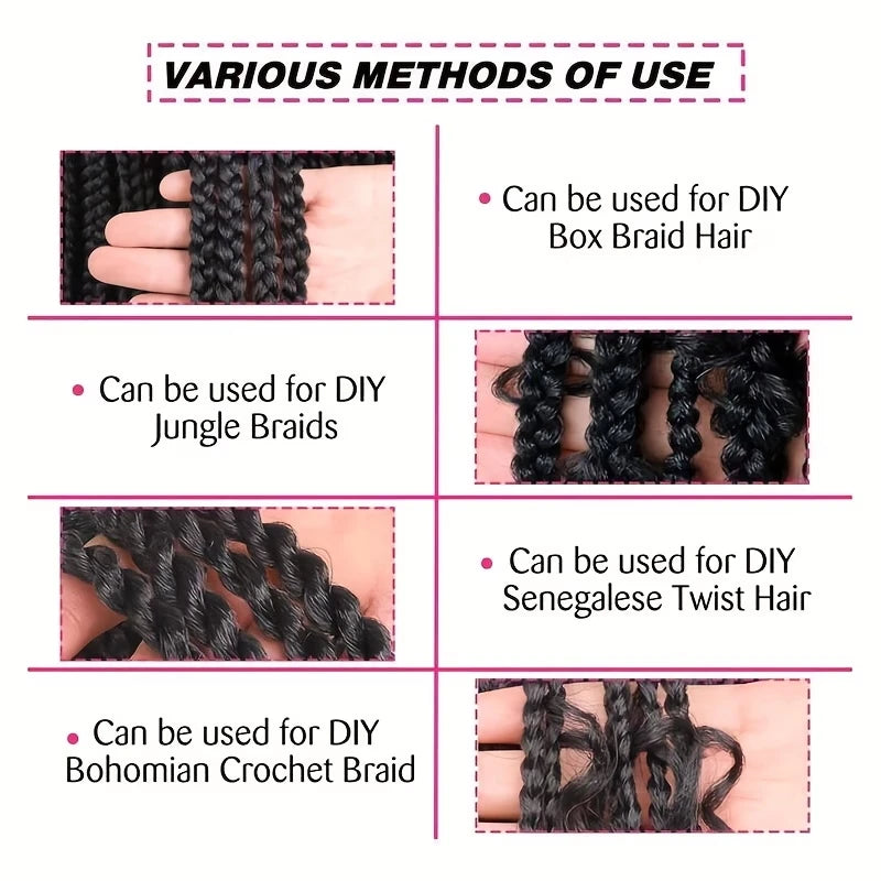 20/26Inch Soft Synthetic Pre-stretched EZ Braiding Hair Extension Low Temperature Fiber Hairpiece Easy to Style
