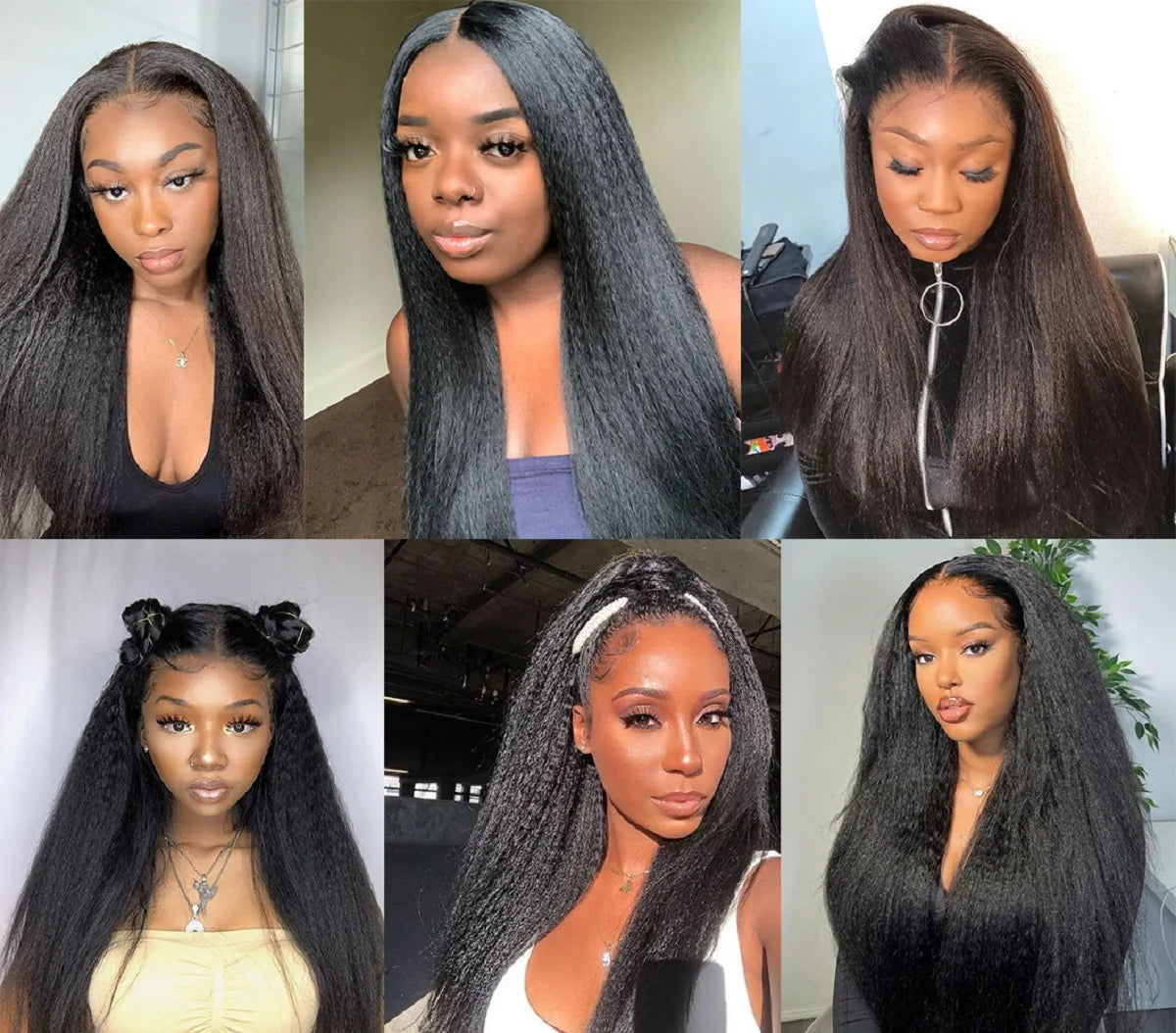 Kinky Straight Human Hair Bundles Indian Yaki Sew-in Weaves