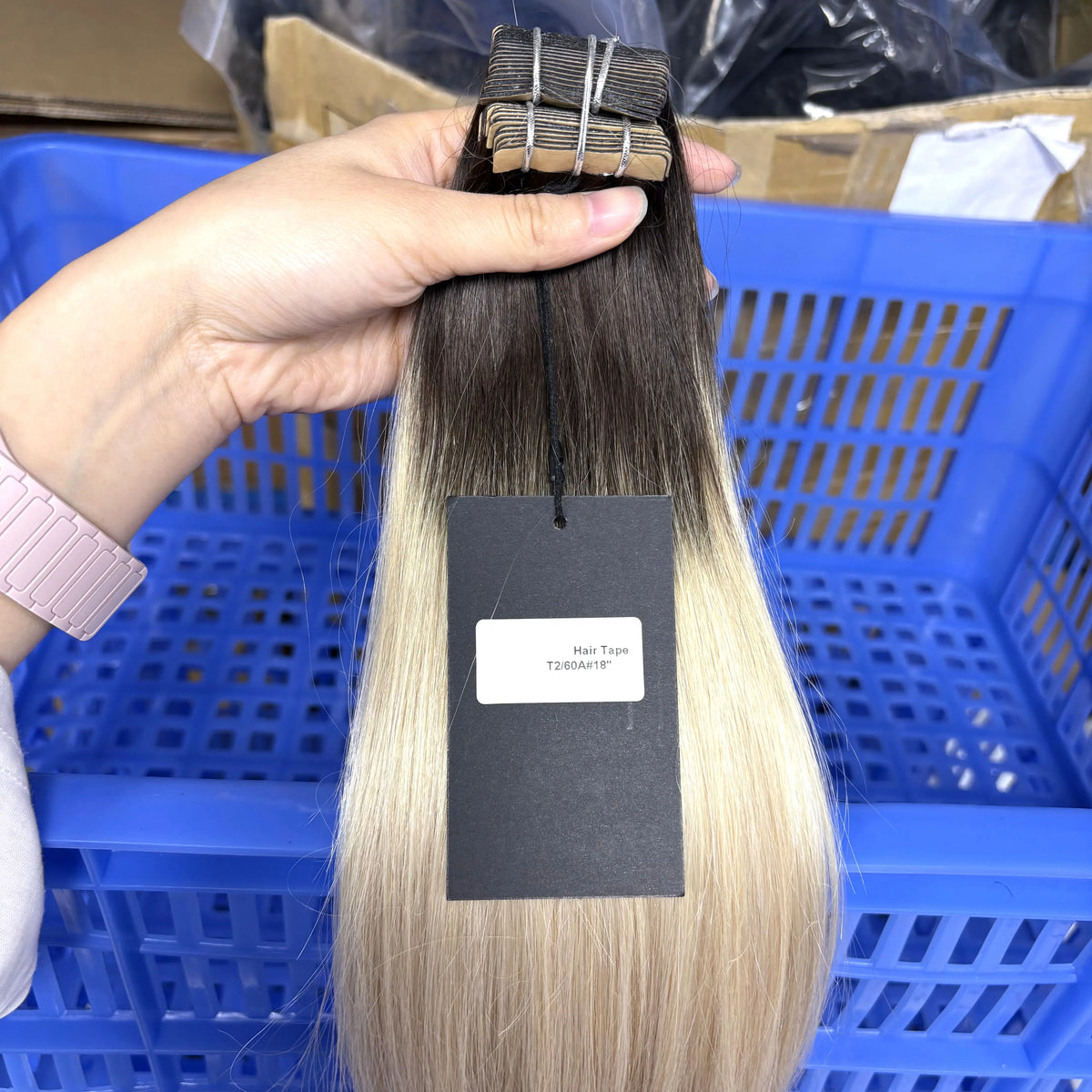 Tape in Vietnamese Virgin Human Hair 50g/ Colored Straight Extensions Skin Weft