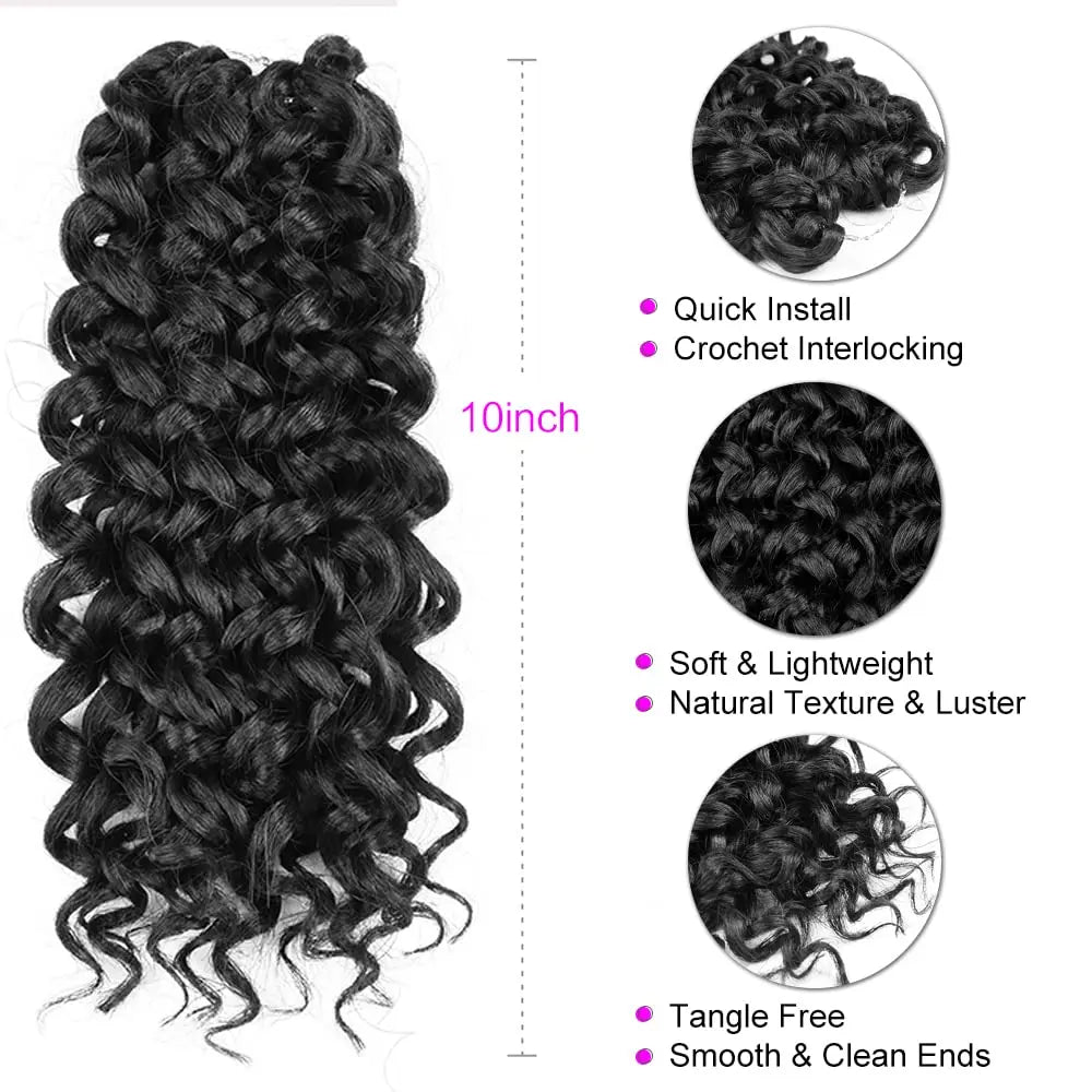 Synthetic Short Gogo Curl Crochet Hair Beach Braids Ocean Wave Twists Braiding