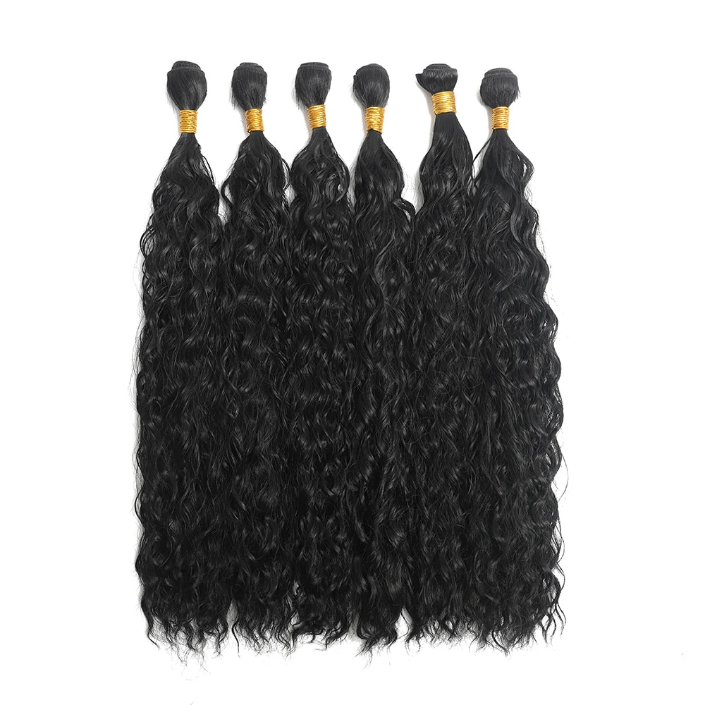30Inch Synthetic Long Curly Bundles Organic Fiber Natural Heat Resistant Wave Hair
