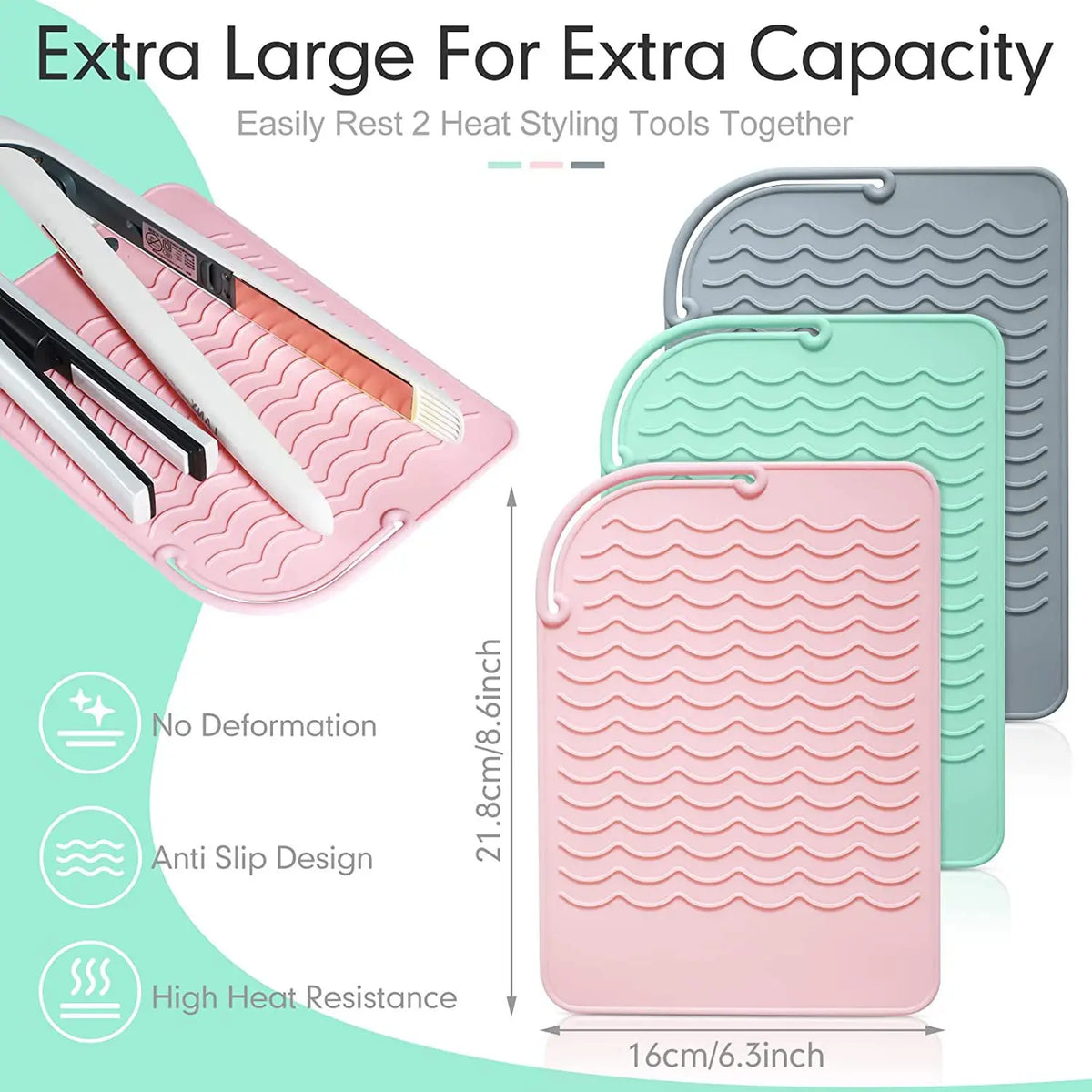 Silicone Heat Resistant Mat Hair Insulation Portable Tools Pad Straightener Curling Stick